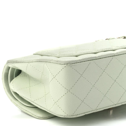 Chanel Caviar Quilted Small Double Flap Light Green 11 of 13