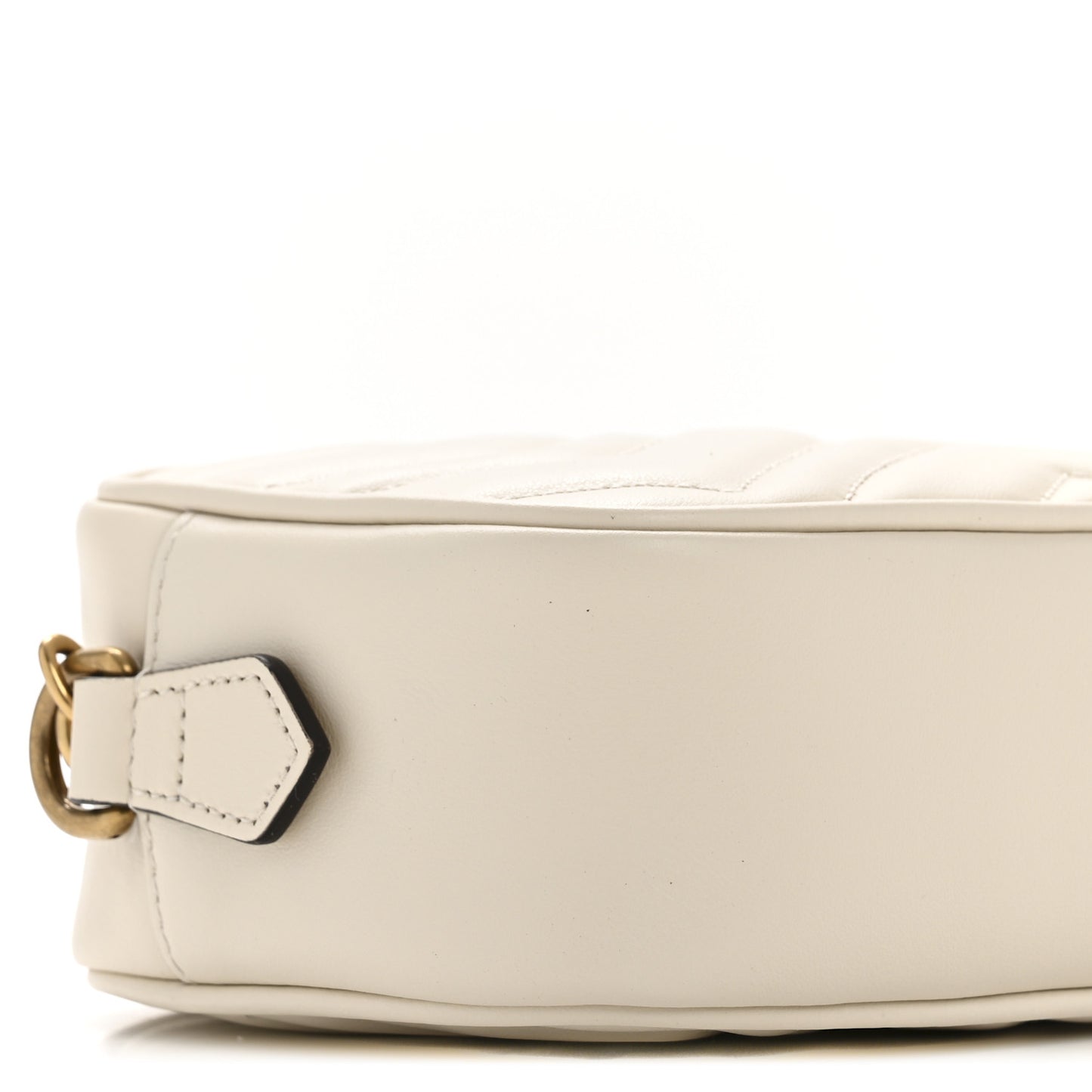 Calfskin Matelasse Mini GG Marmont Chain Shoulder Bag White