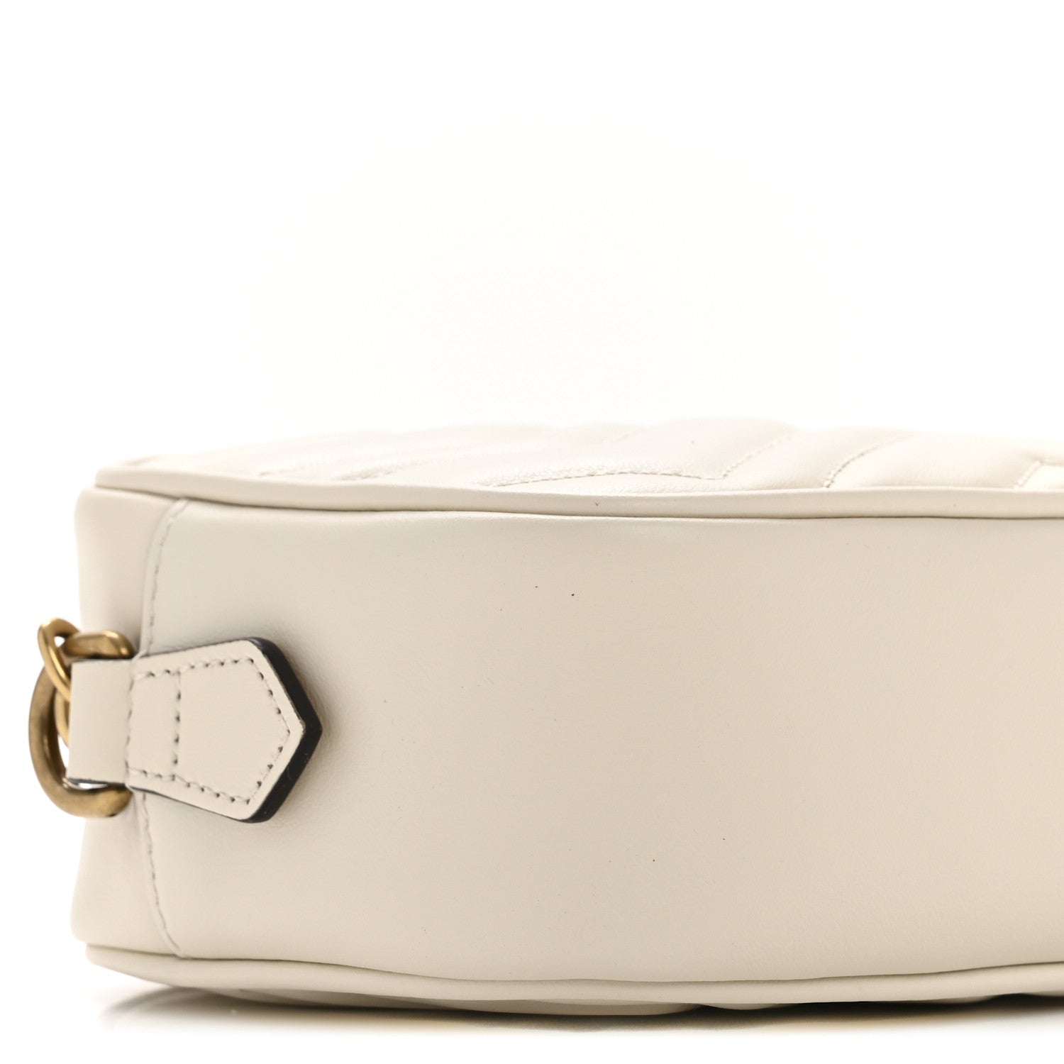 Gucci Calfskin Matelasse Mini GG Marmont Chain Shoulder Bag White 9 of 12