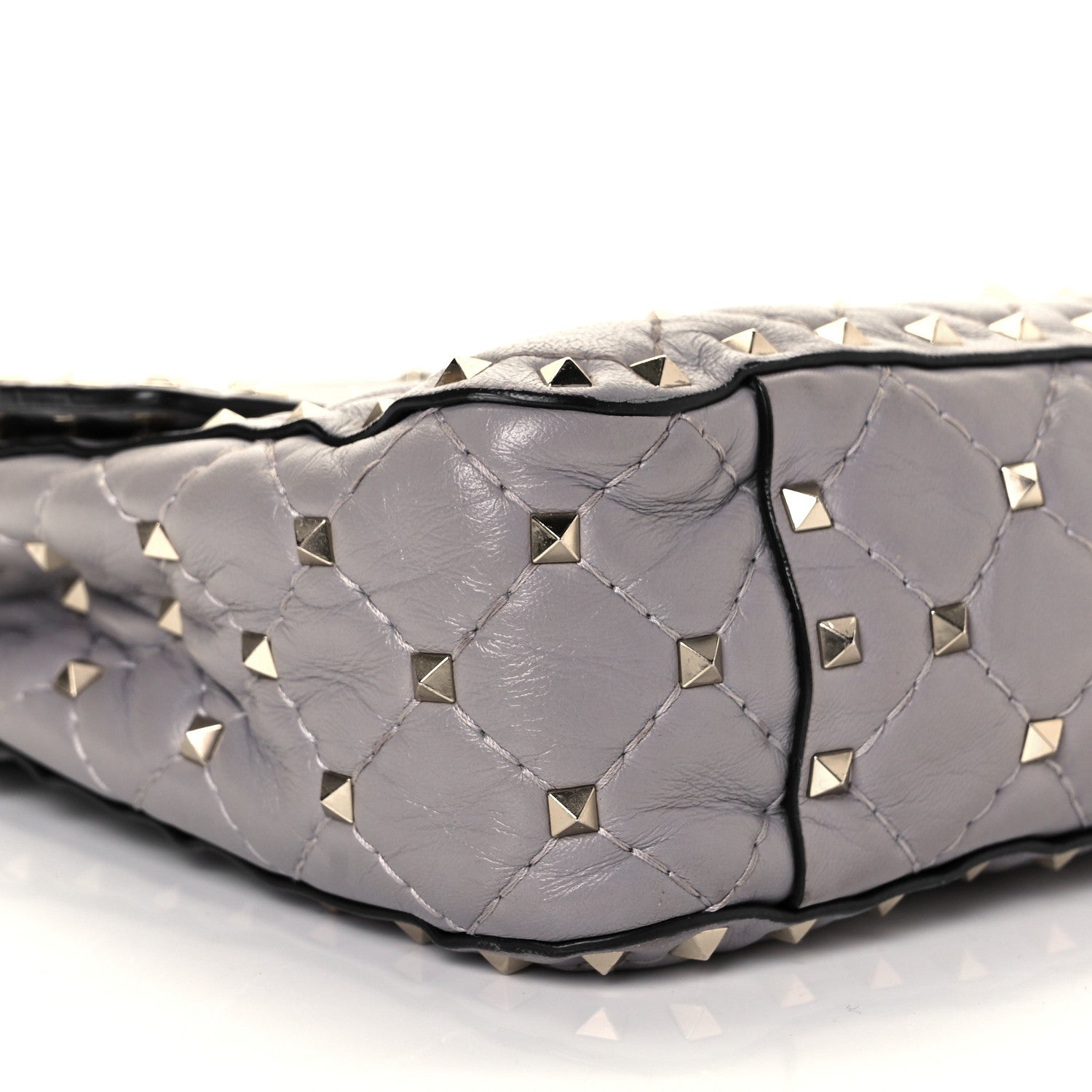 Valentino Garavani Nappa Medium Rockstud Spike Shoulder Bag Grey 7 of 9