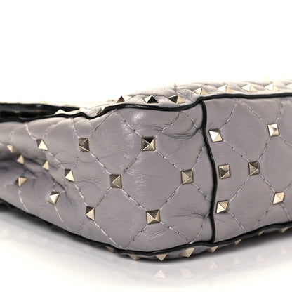 Valentino Garavani Nappa Medium Rockstud Spike Shoulder Bag Grey 7 of 9