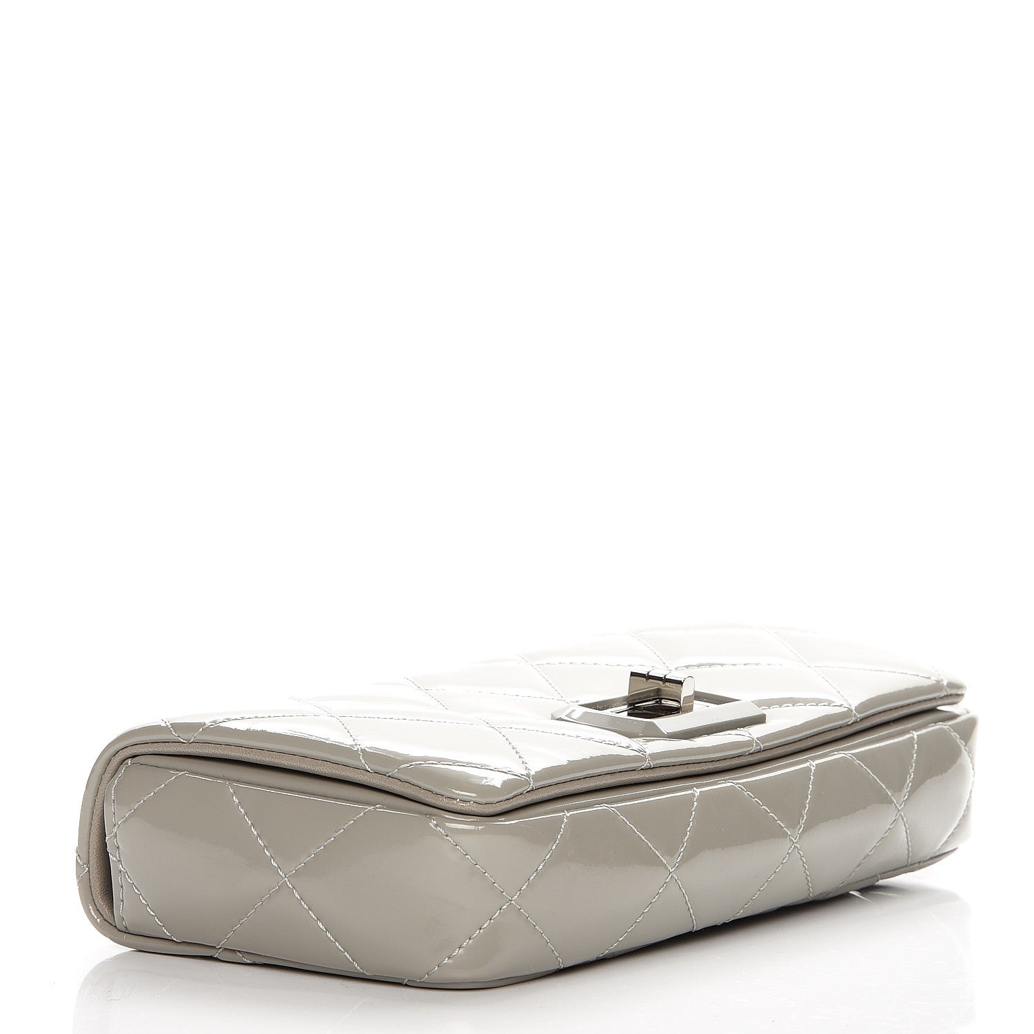 Chanel Patent Quilted Mademoiselle East West Flap Light Gray 5 of 13