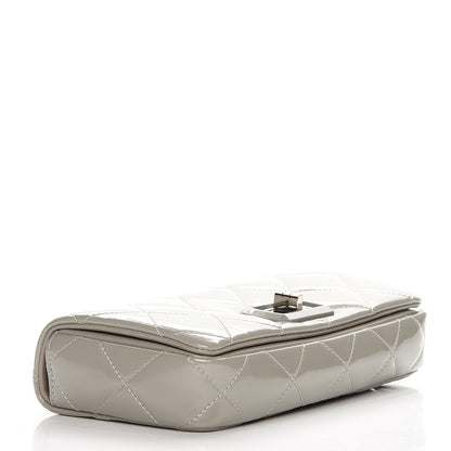 Chanel Patent Quilted Mademoiselle East West Flap Light Gray 5 of 13