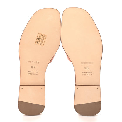 Hermes Calfskin Oran Sandals 36.5 Orange Terracotta 5 of 8