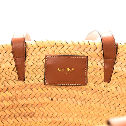 Celine Raffia Calfskin Triomphe Medium Panier Tan 6 of 9