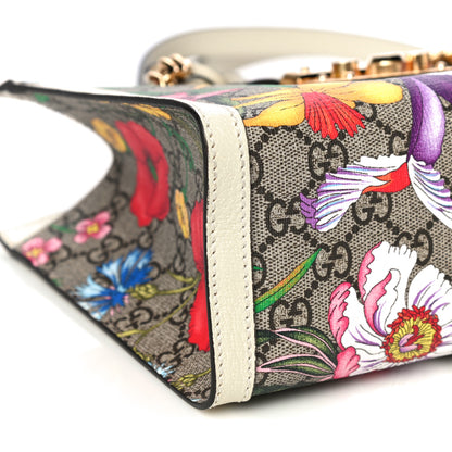 Gucci GG Supreme Monogram Flora Textured Calfskin Small Padlock Tote Beige Ebony Multicolor Mystic White 10 of 11