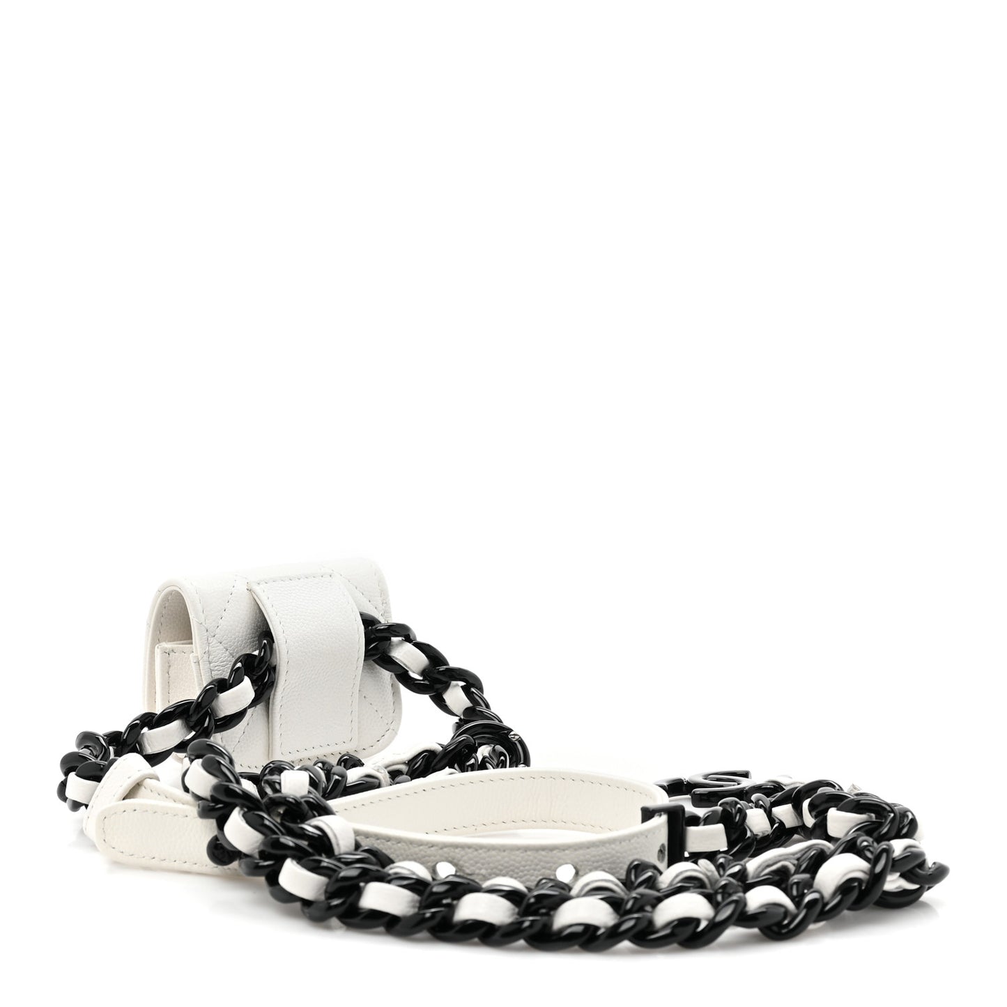 Caviar Quilted Airpods Pro Holder Belt White