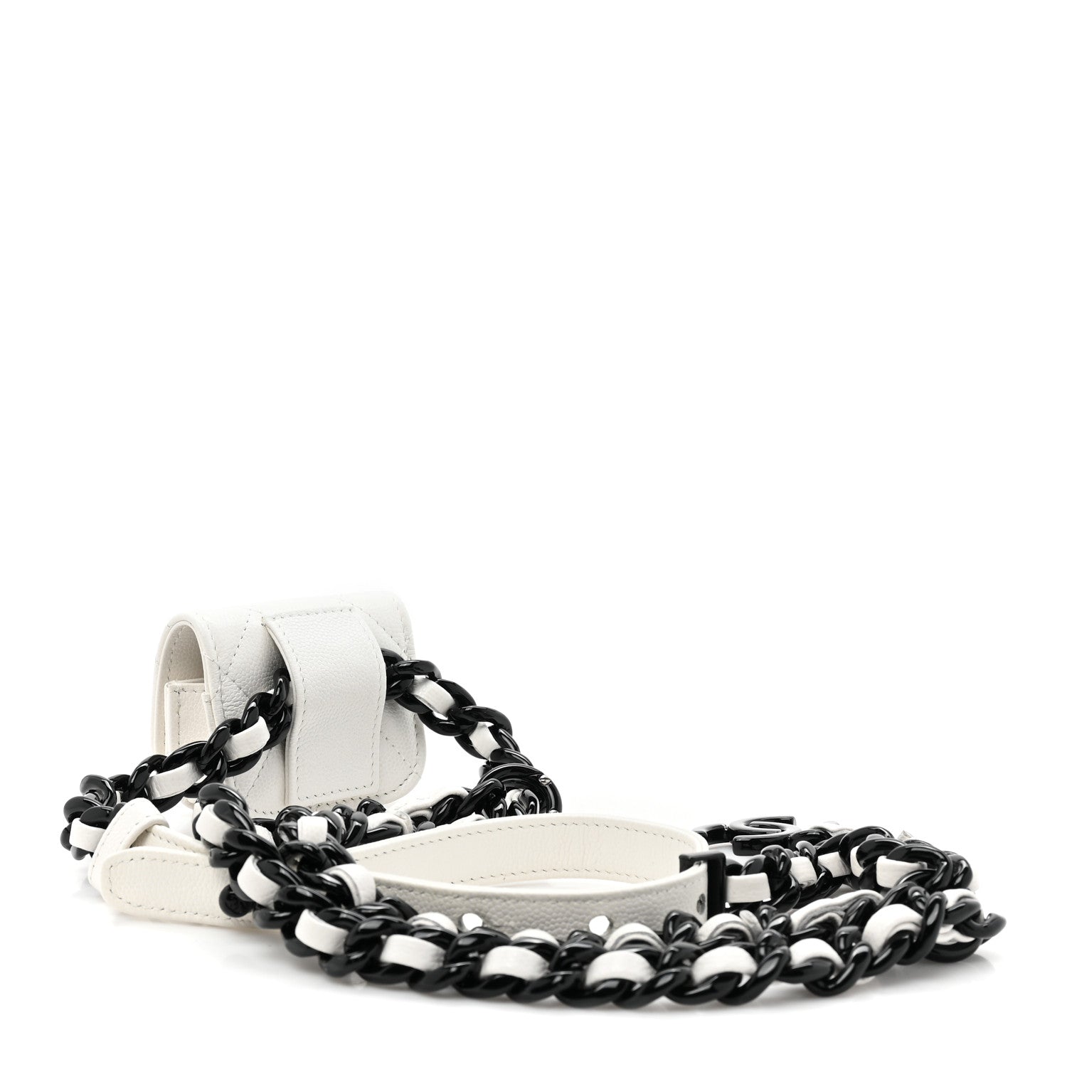 Chanel Caviar Quilted Airpods Pro Holder Belt White 3 of 11