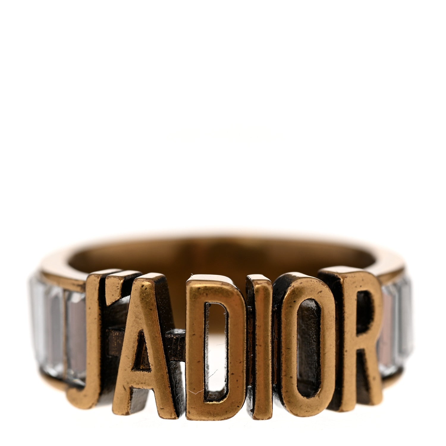 Christian Dior Metal Baguette Crystal J'Adior Ring 52 6 Gold 1 of 5