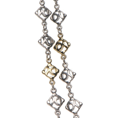 David Yurman Sterling Silver 18K Yellow Gold Logo Chain Necklace 4 of 5