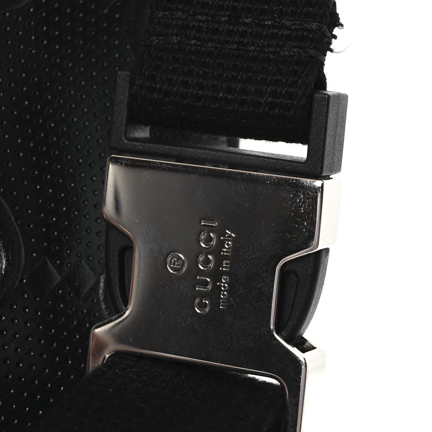 Gucci Calfskin GG Tennis Embossed Belt Bag Black 11 of 12