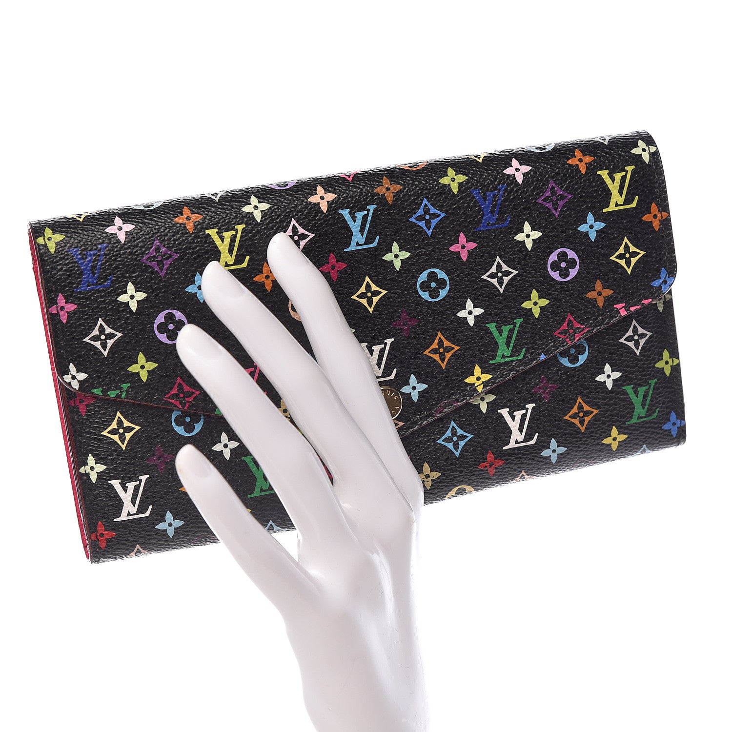 Louis Vuitton Monogram Multicolor Sarah Wallet NM Black Grenade 2 of 8