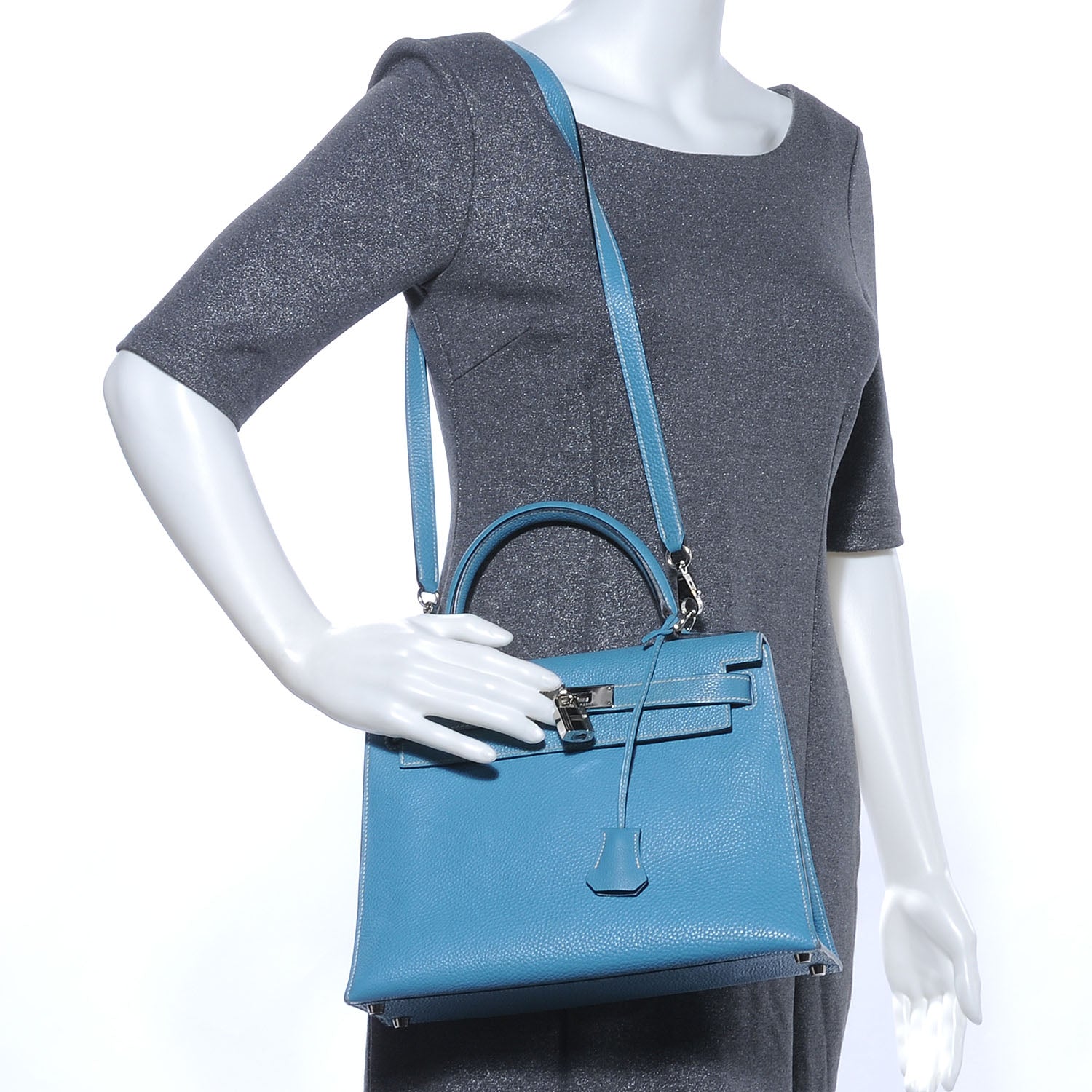Hermes Taurillon Clemence Kelly 28 Blue Jean 2 of 10