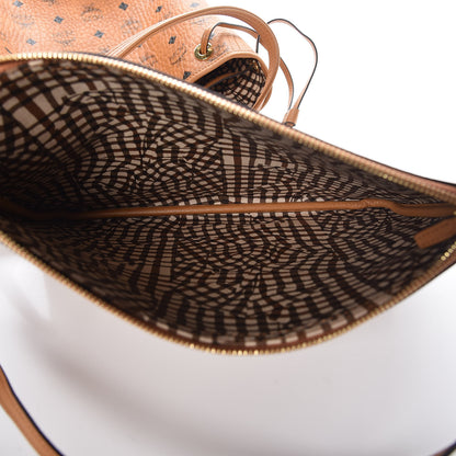 MCM Visetos Large Liz Reversible Shopper Tote Cognac 10 of 12