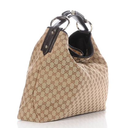Gucci Monogram Large Horsebit Chain Hobo Dark Brown 3 of 7