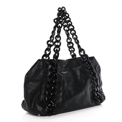 Chanel Calfskin Modern Chain Rhodoid East West Tote Black 3 of 13