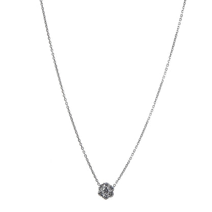 Van Cleef & Arpels 18K White Gold Diamond Large Fleurette Pendant Necklace 10 of 18
