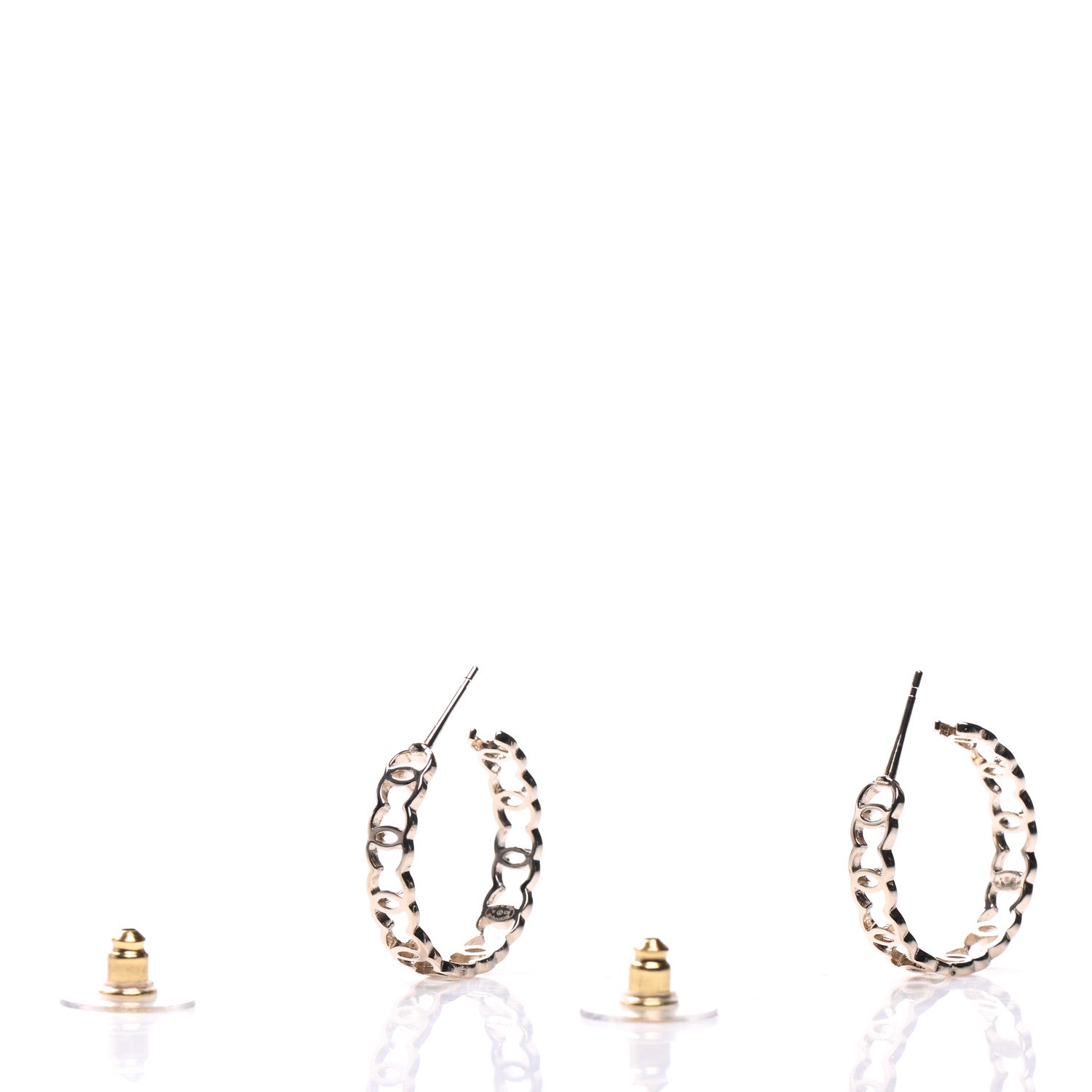 Chanel Metal CC Hoop Earrings Gold 3 of 5
