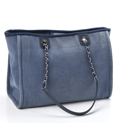 Chanel Canvas Small Deauville Tote Denim Blue 2 of 9