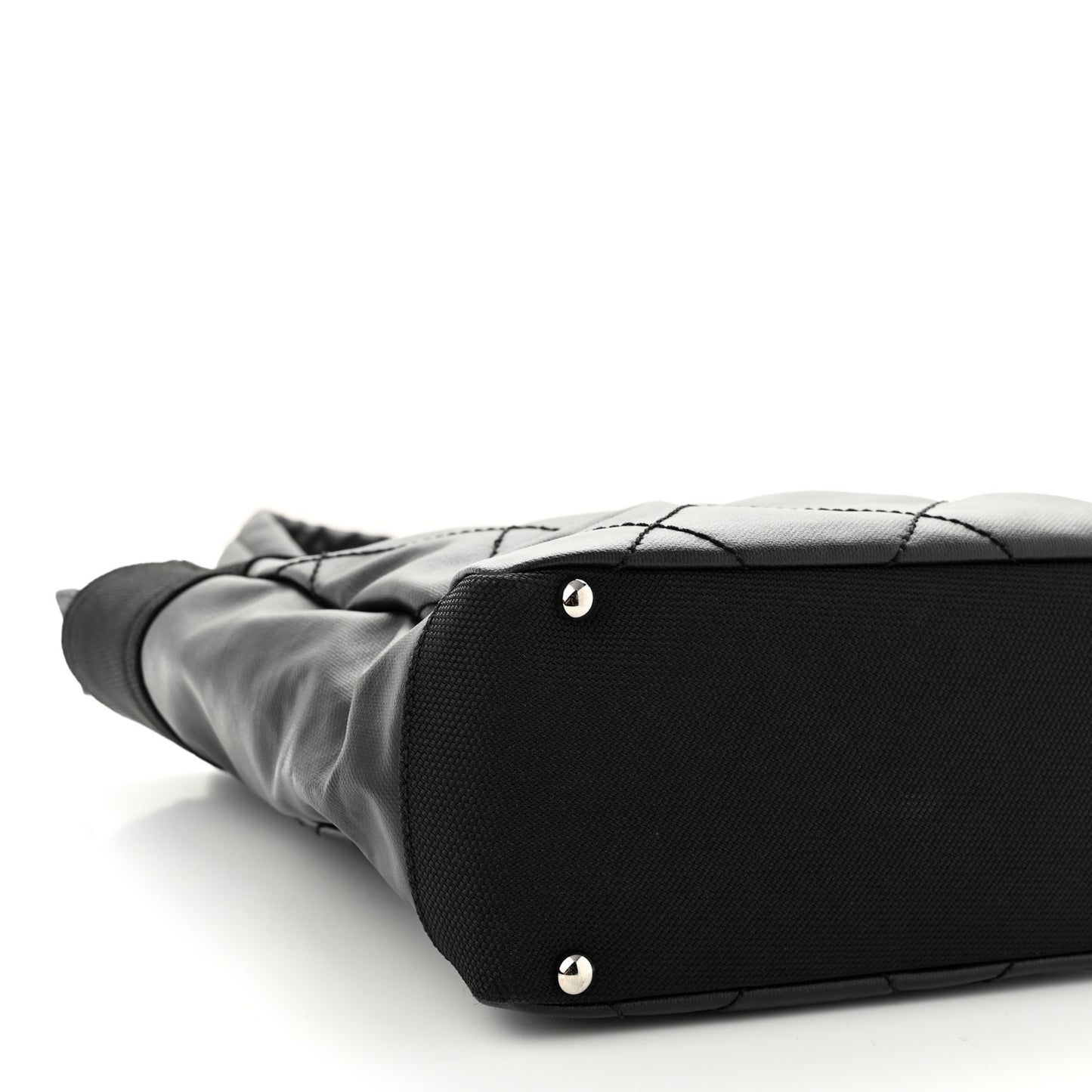 Coated Canvas Quilted Small Paris Biarritz Tote Black