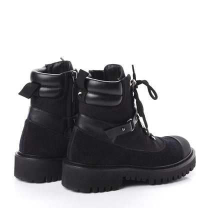 Valentino Garavani Suede Rockstud Cap Toe Combat Boots 35.5 Black 4 of 7