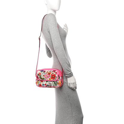 Gucci Canvas Flora Floral Shoulder Bag White Fuchsia Fluo 2 of 10
