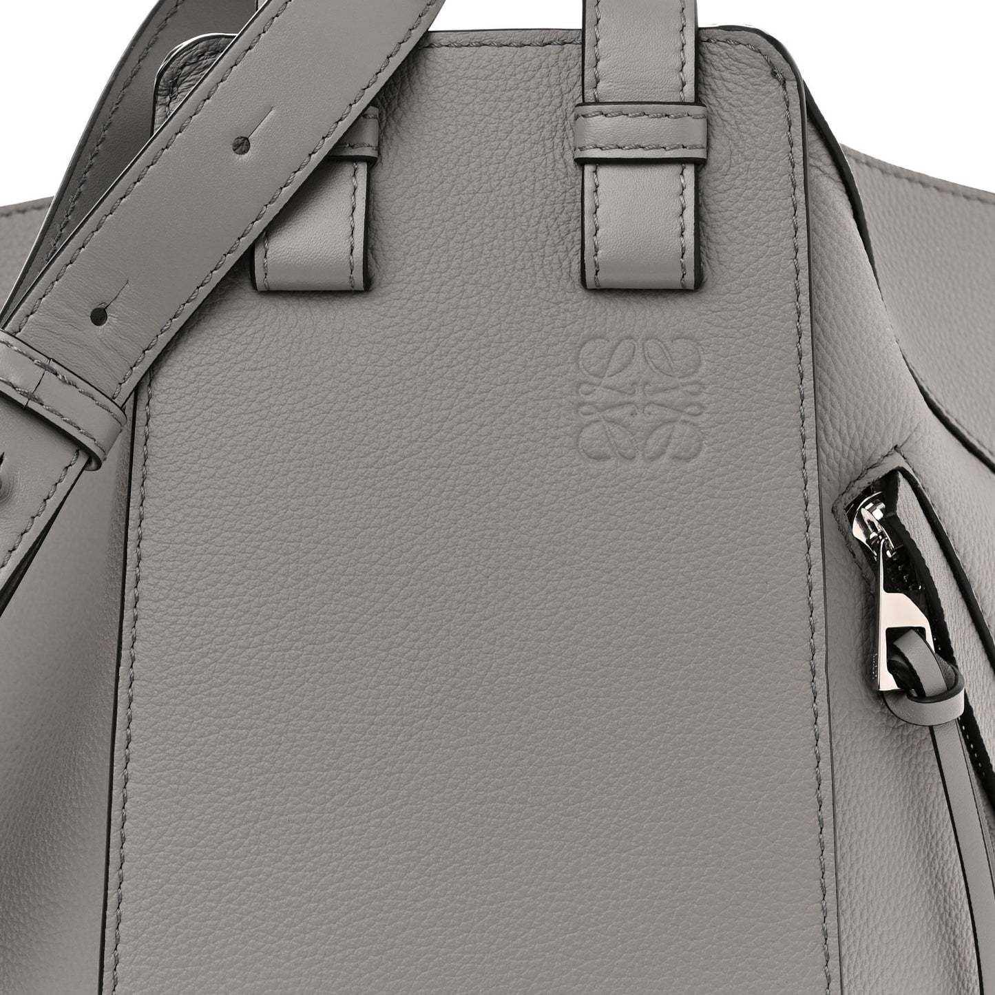 Grained Calfskin Small Hammock Shoulder Bag Pearl Grey