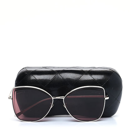 Chanel Metal Butterfly Sunglasses 4253 Silver Pink 8 of 8