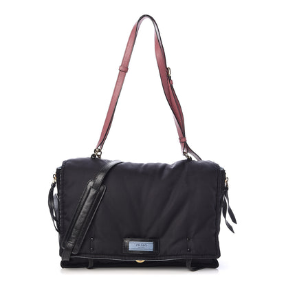 Prada Tessuto Nylon Etiquette Flap Black 1 of 16