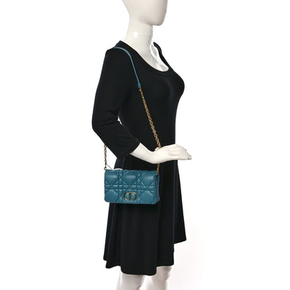 Christian Dior Calfskin Macrocannage Mini Caro Bag Horizon Blue 2 of 10