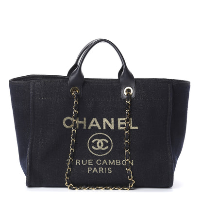 Chanel Lurex Boucle Medium Deauville Tote Black 1 of 8