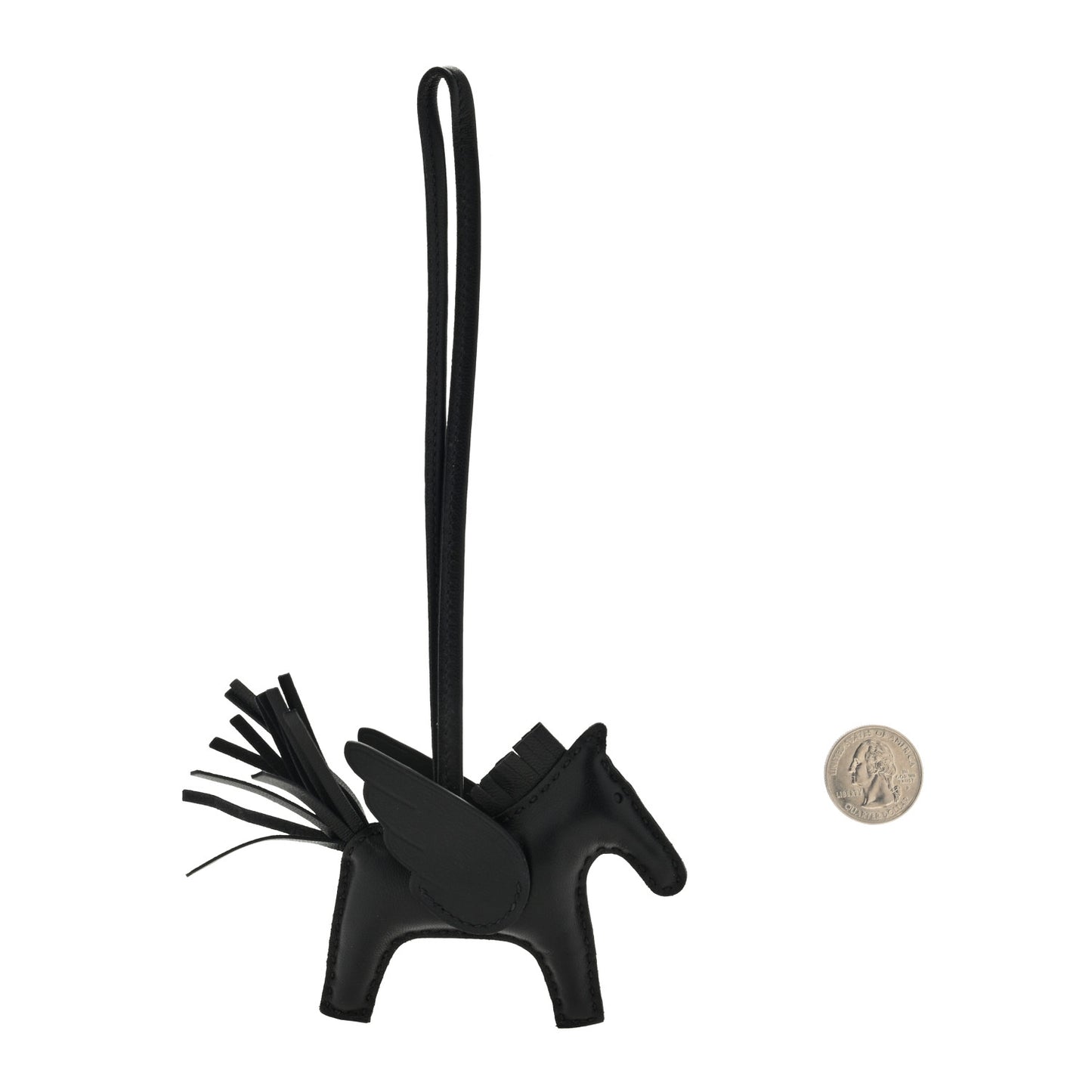 Milo Lambskin Grigri Rodeo Pegase Horse Bag Charm PM So Black