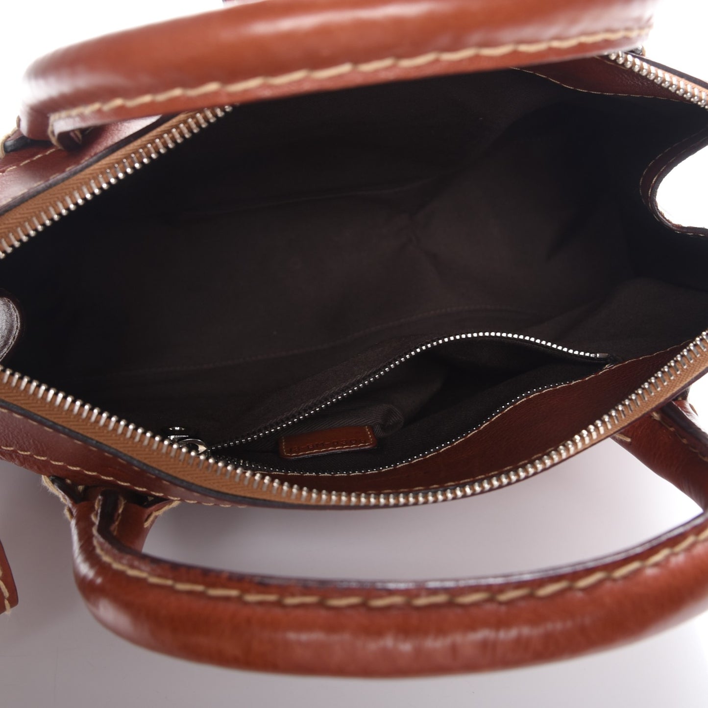 Calfskin Edith Satchel Whiskey