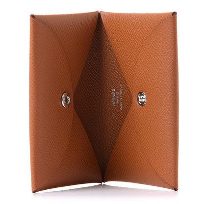Hermes Epsom Calvi Card Case Gold 5 of 7