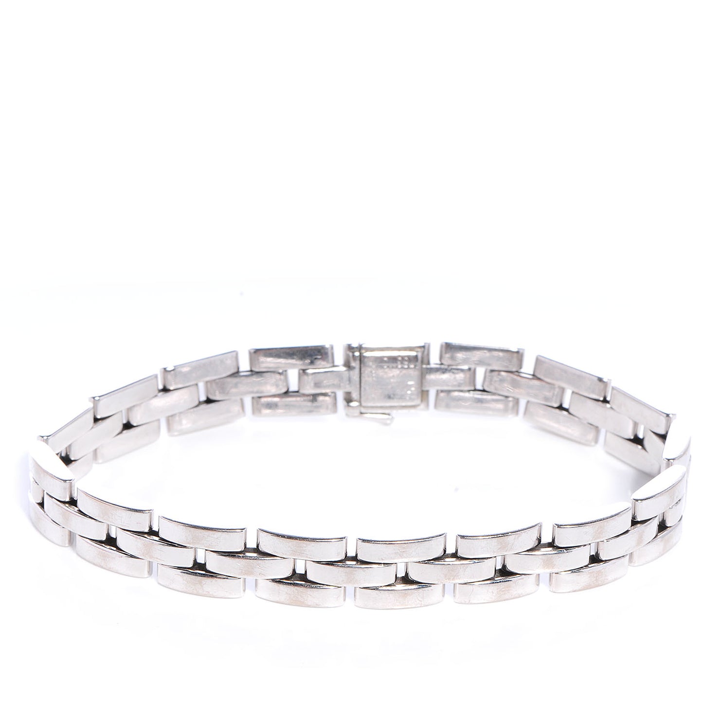 18k White Gold Panthere Maillon Three Row Bracelet