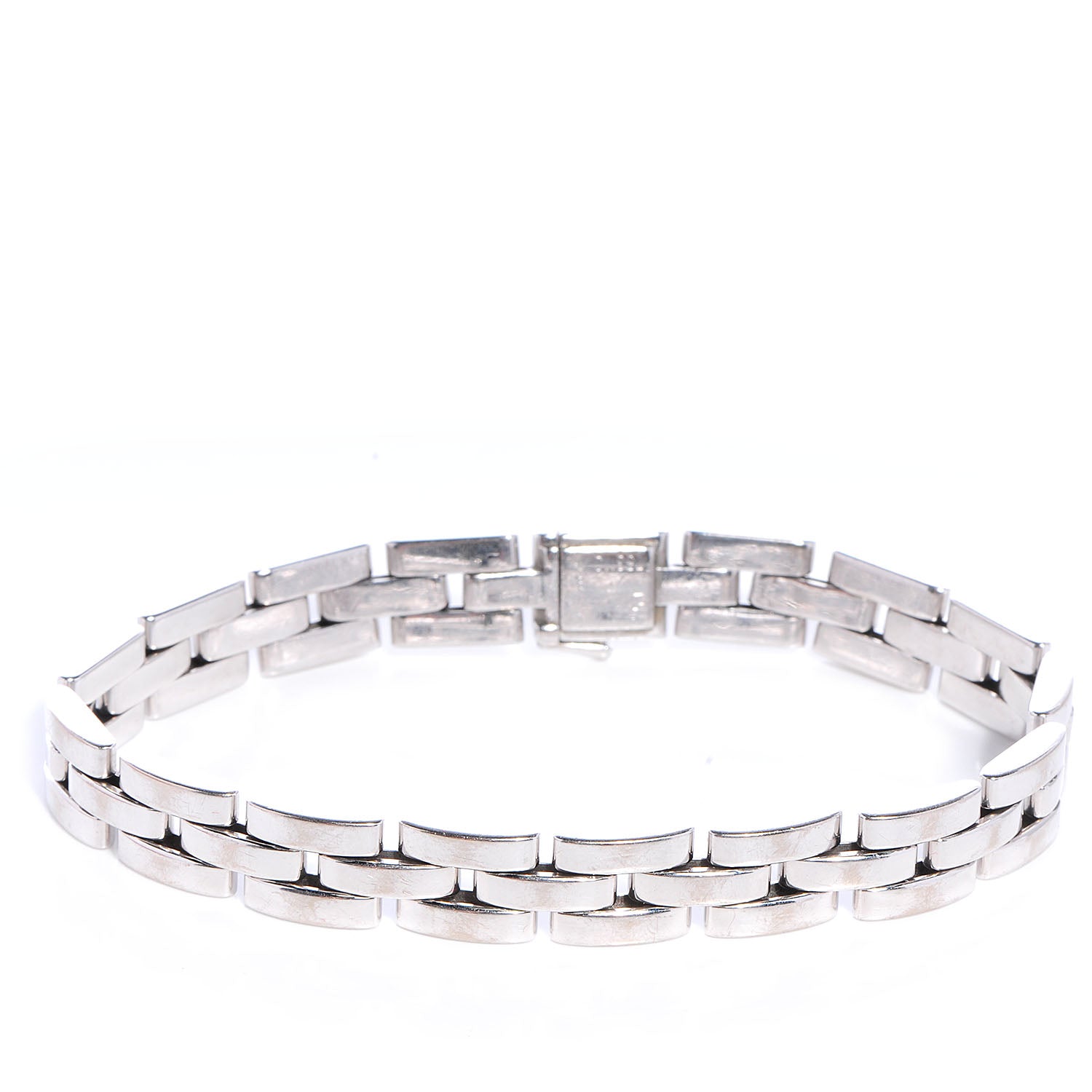 Cartier 18k White Gold Panthere Maillon Three Row Bracelet 1 of 7