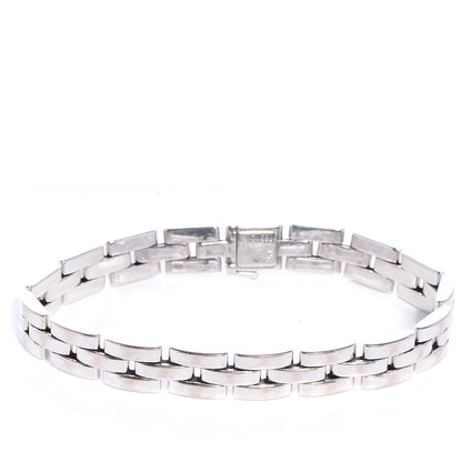 Cartier 18k White Gold Panthere Maillon Three Row Bracelet 1 of 7