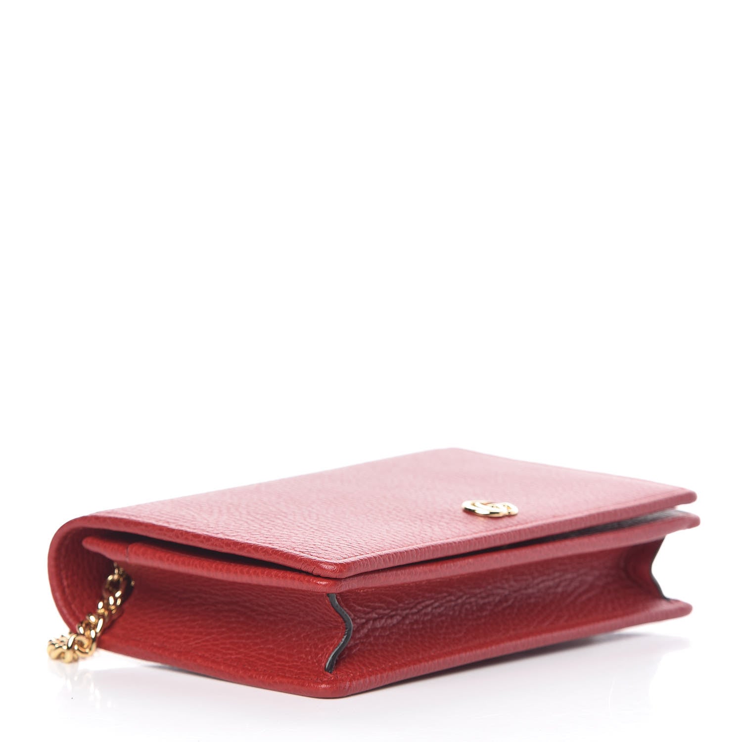 Gucci Dollar Calfskin Mini GG Marmont Chain Wallet Hibiscus Red 4 of 10