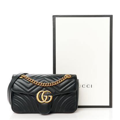 Gucci Calfskin Matelasse Small GG Marmont Shoulder Bag Black 13 of 13