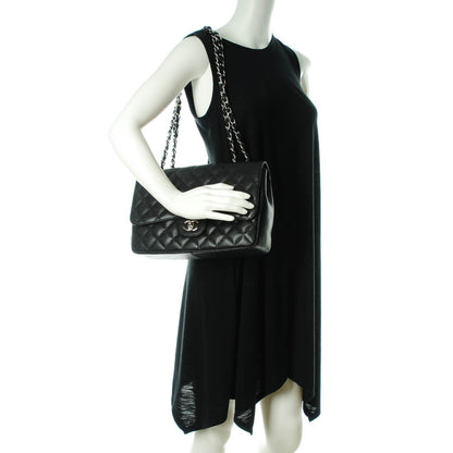 Chanel Caviar Quilted Jumbo Single Flap Black 2 of 8