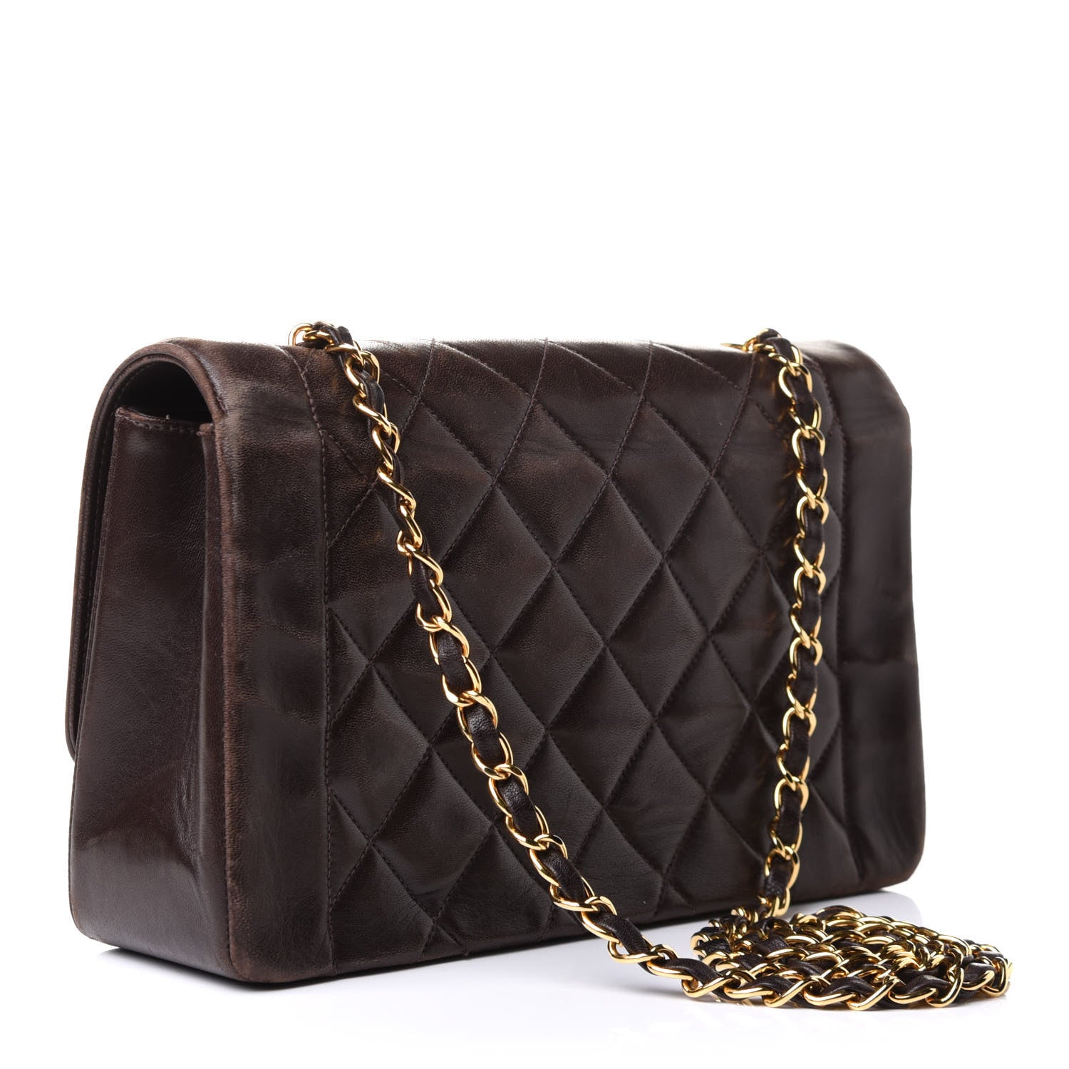 Chanel Lambskin Quilted Small Single Flap Brown 2 of 10