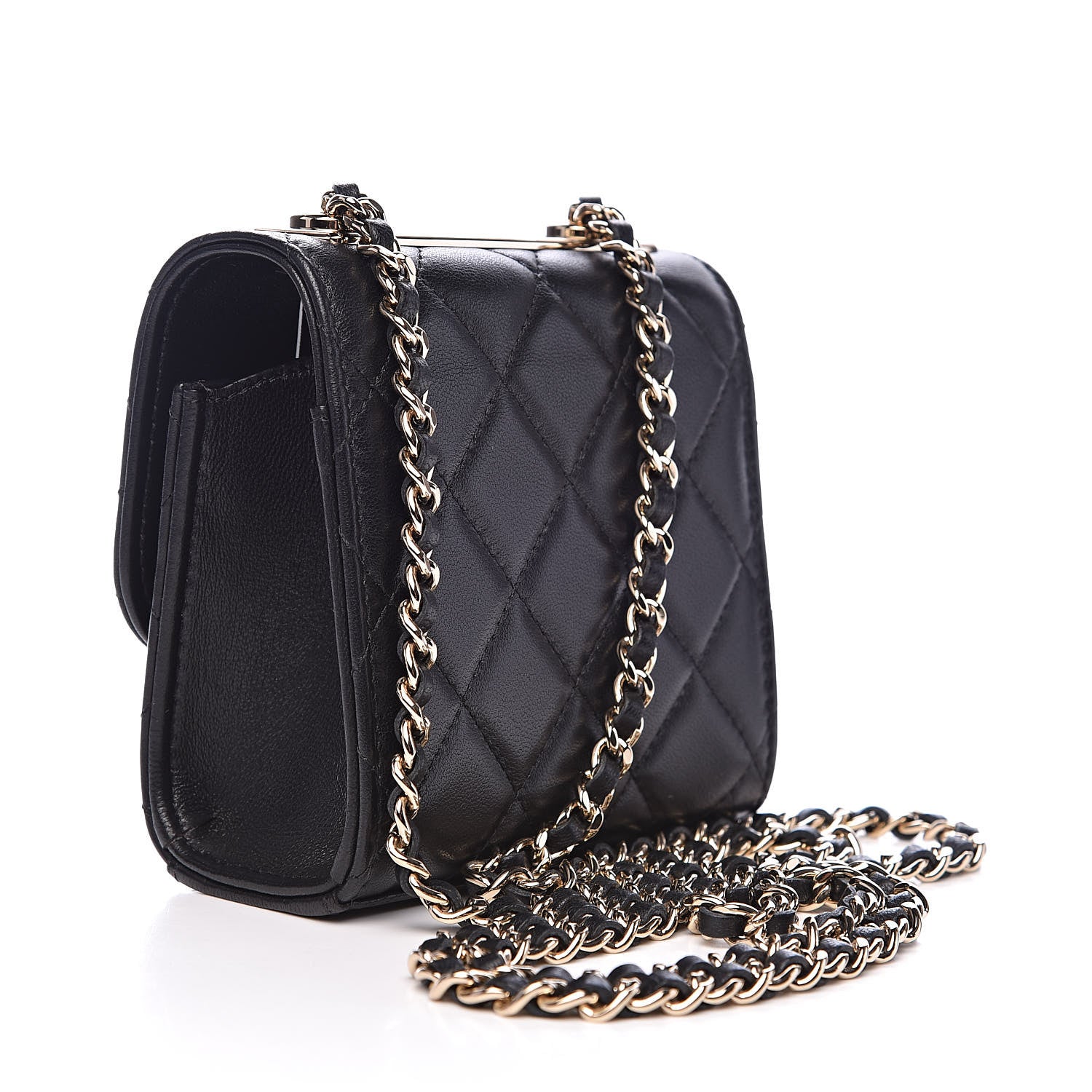 Chanel Lambskin Quilted Mini Trendy CC Chain Wallet Black 3 of 10