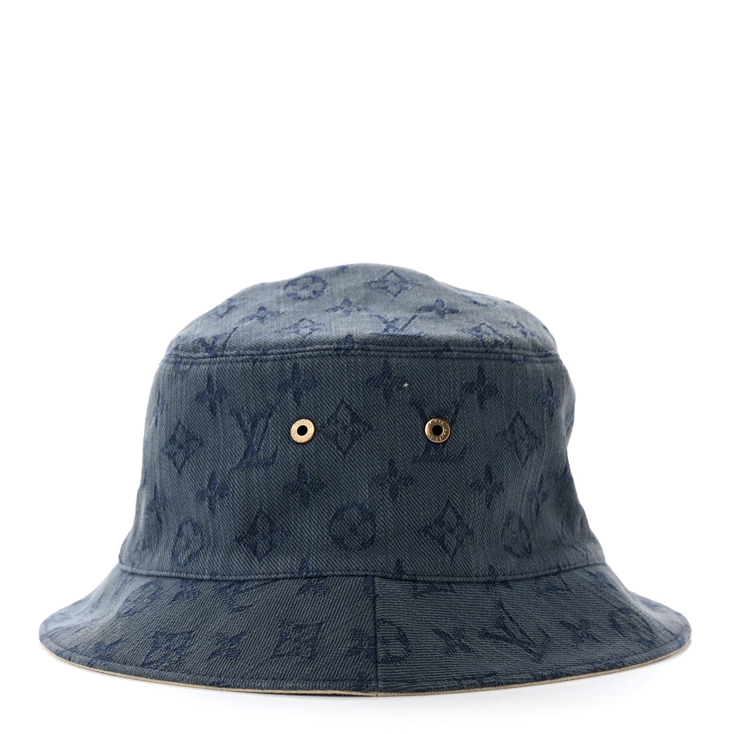 帽子 LOUIS VUITTON REVERSIBLE DENIM BUKET HAT Louis Vuitton Monogram Denim Reversible Bucket Hat M Blue 1280355