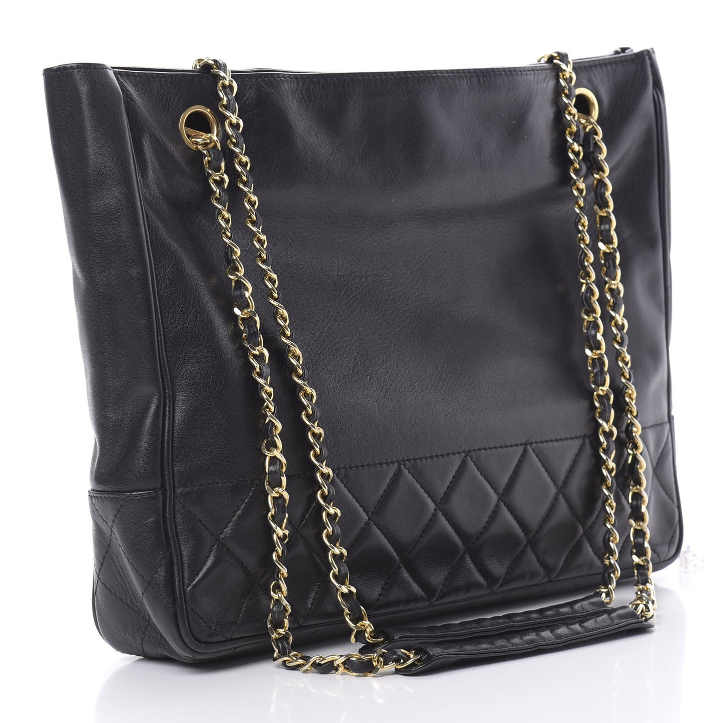 Lambskin Shopping Tote Black