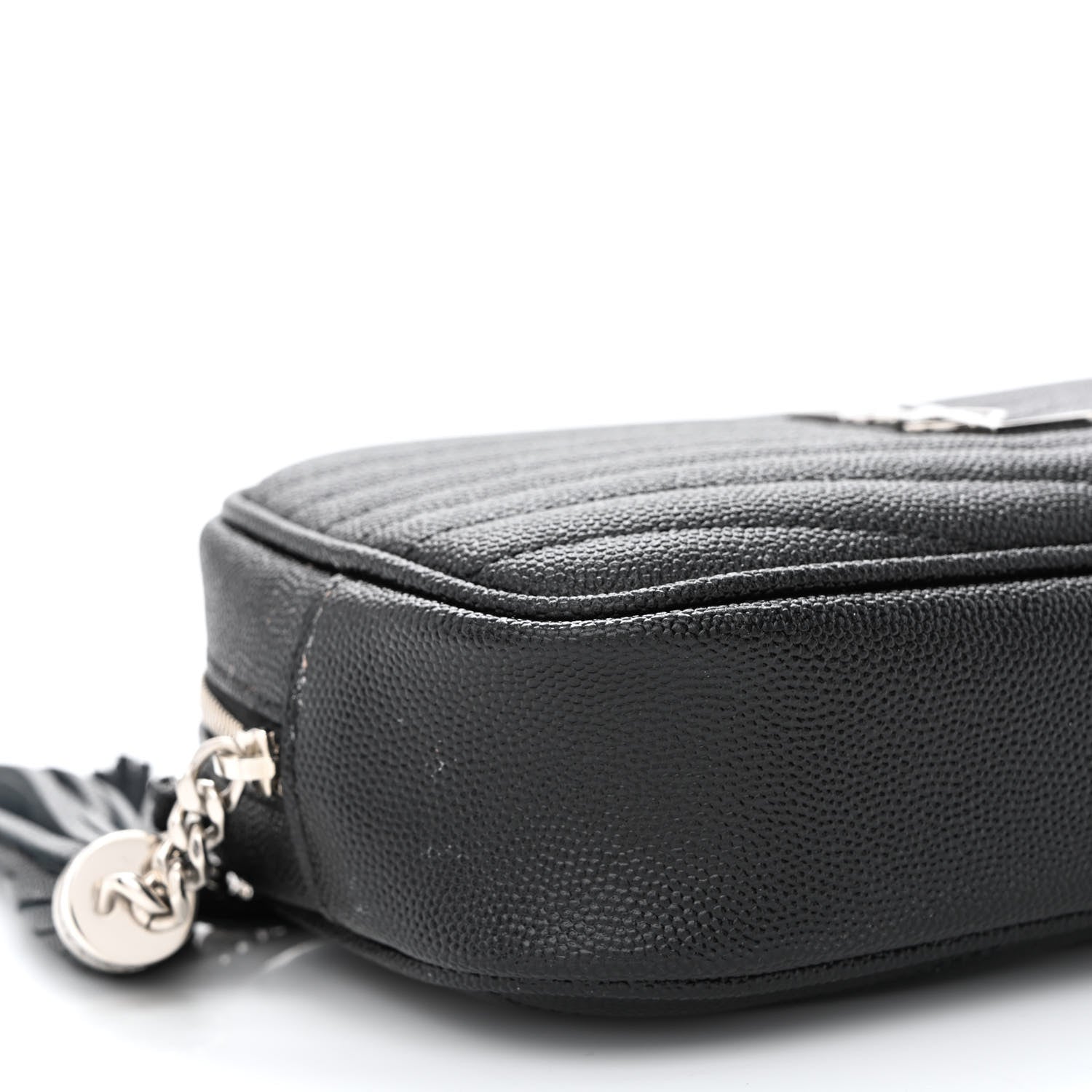 Saint Laurent Grain De Poudre Matelasse Monogram Mini Lou Camera Bag Black 9 of 11