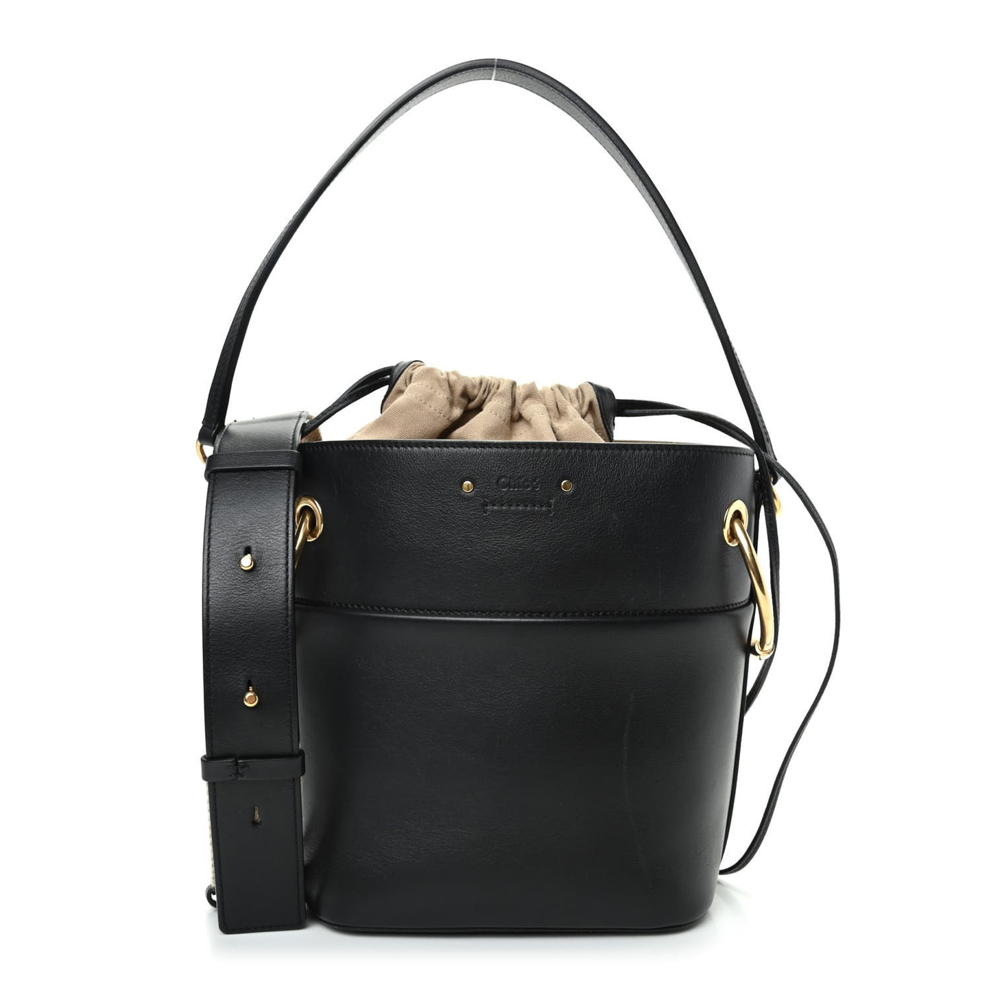 Smooth Calfskin Small Roy Bucket Bag Black