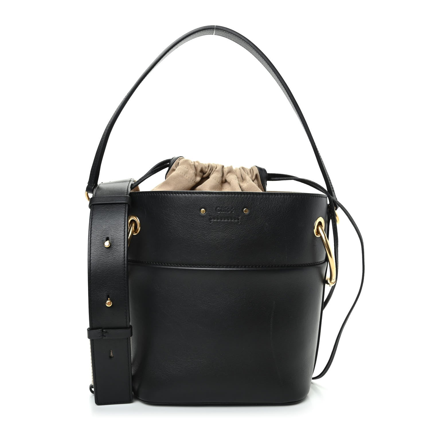 Chloe Smooth Calfskin Small Roy Bucket Bag Black 1 of 10