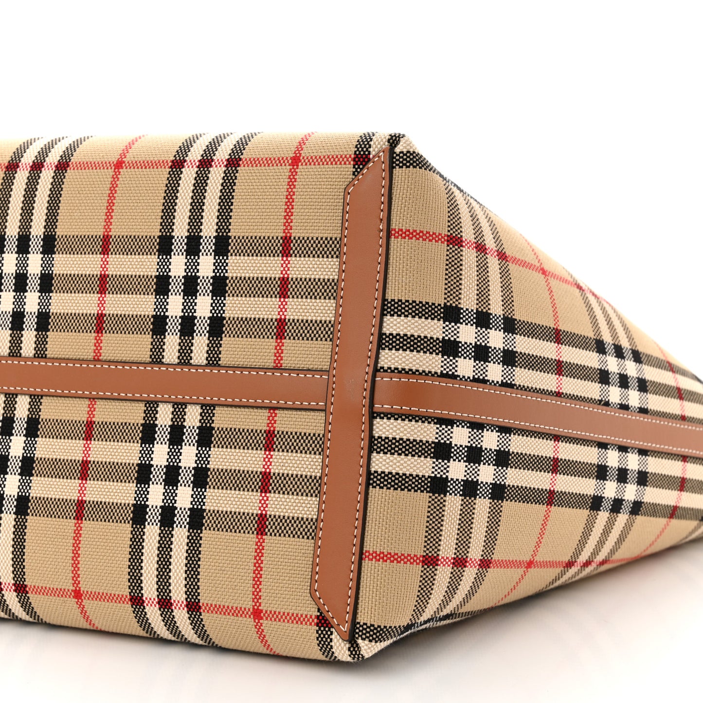Cotton Vintage Check Medium London Tote Bag Briar Brown Black
