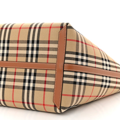 Burberry Cotton Vintage Check Medium London Tote Bag Briar Brown Black 10 of 10