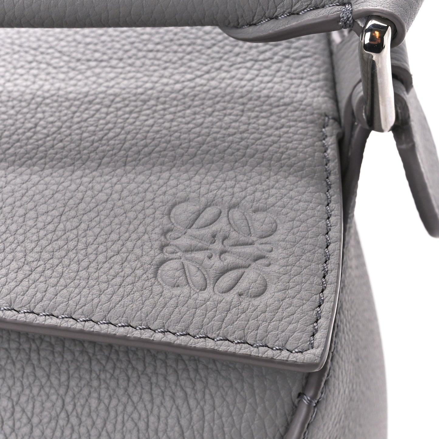 Soft Grained Calfskin Small Puzzle Edge Bag Pearl Grey